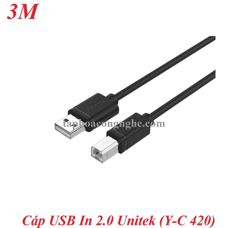 Unitek 98786 Y-C420 2.0 3M Màu Đen Cáp Usb In 30098786